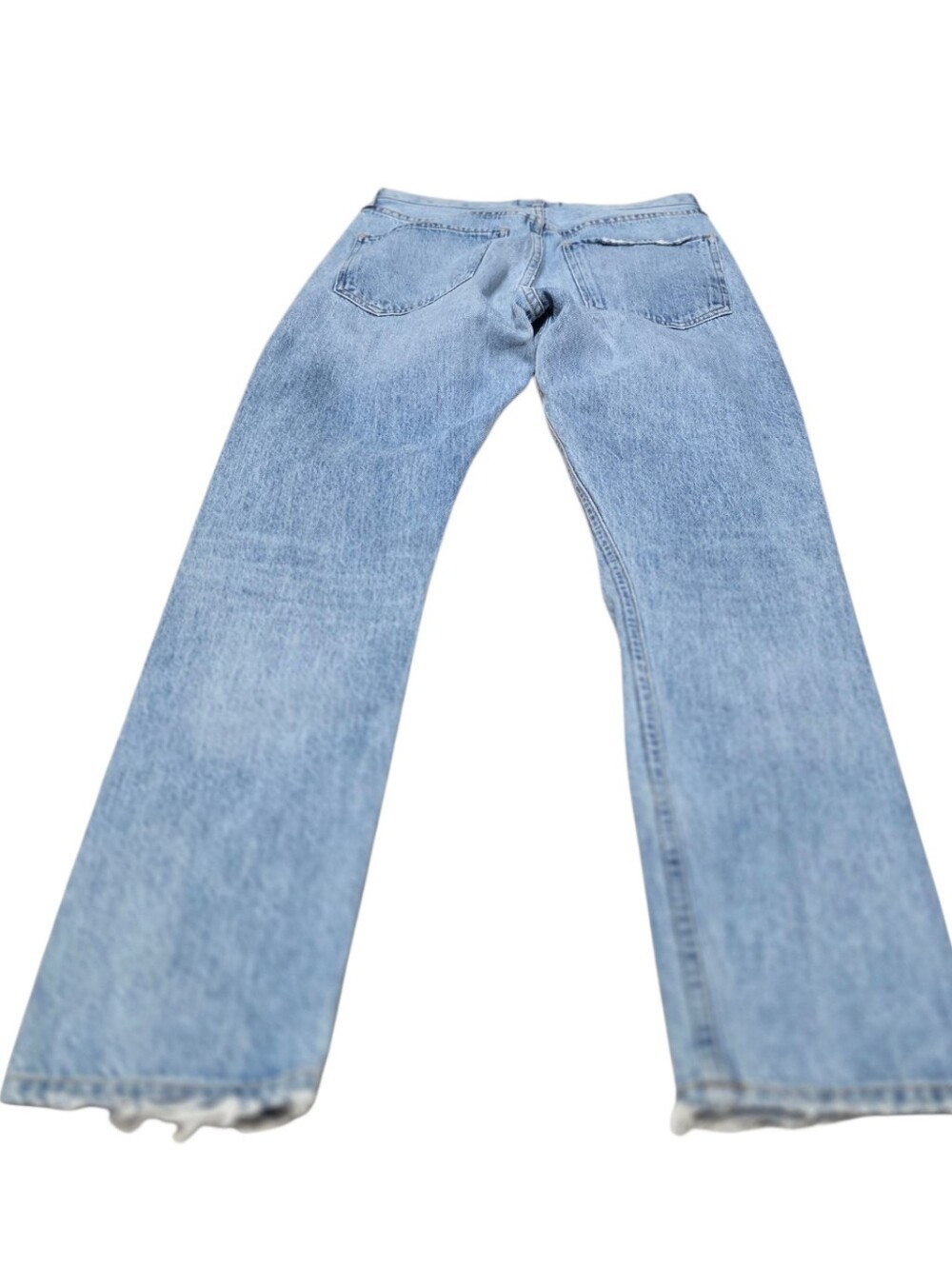 AGOLDE Jamie High Rise Distressed Light Wash Ankle Denim Jeans - Picture 5 of 9